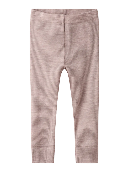 name it baby WAX WOOL RIB LEGGING NOOS - Shadow Gray - Torgunns Barneklær AS