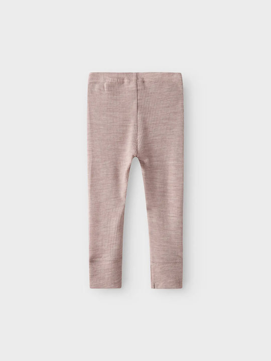 name it baby WAX WOOL RIB LEGGING NOOS - Shadow Gray - Torgunns Barneklær AS