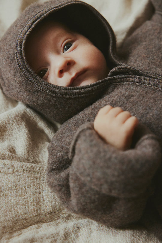 HUTTEliHUT | Jacket Ears Wool Fleece - Brown Melange