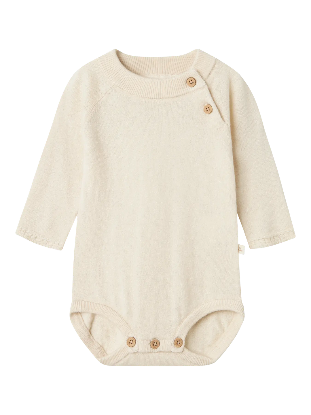 Lil' Atelier Baby WOOL NORD LS KNIT ROMPER - Turtledove Melange - Torgunns Barneklær AS