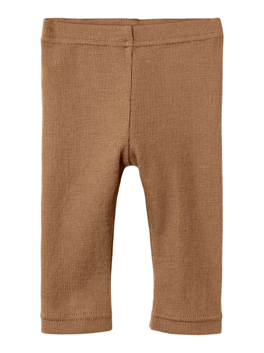 Lil' Atelier Baby NOEL NEB WOOL SLIM LEGGING - Tigers Eye - Torgunns Barneklær AS