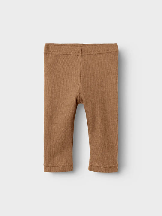 Lil' Atelier Baby NOEL NEB WOOL SLIM LEGGING - Tigers Eye - Torgunns Barneklær AS