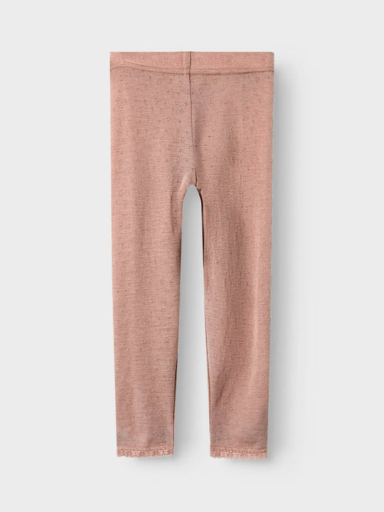 Lil' Atelier Mini NOEL NAB WOOL SLIM LEGGING - Roebuck - Torgunns Barneklær AS