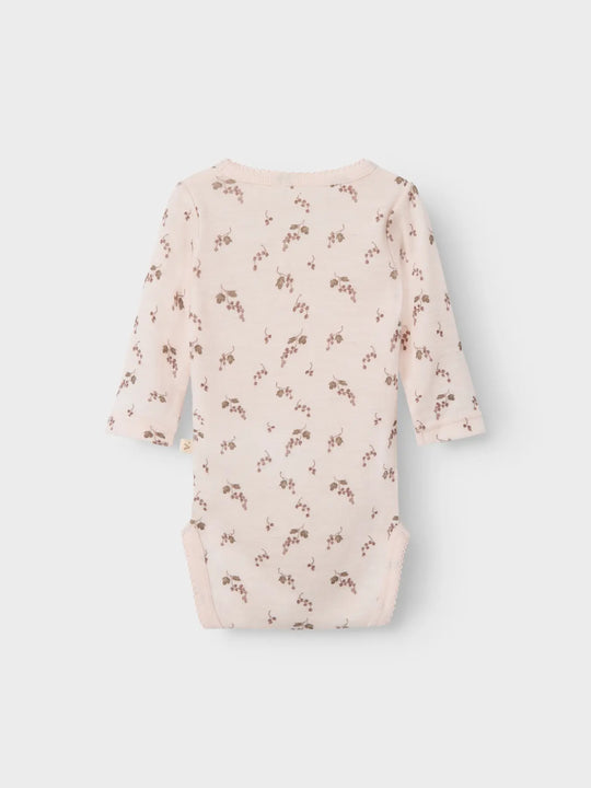 Lil' Atelier Baby WOOL NOEL NIA LS SLIM BODY NOOS - Morganite | BERRY - Torgunns Barneklær AS