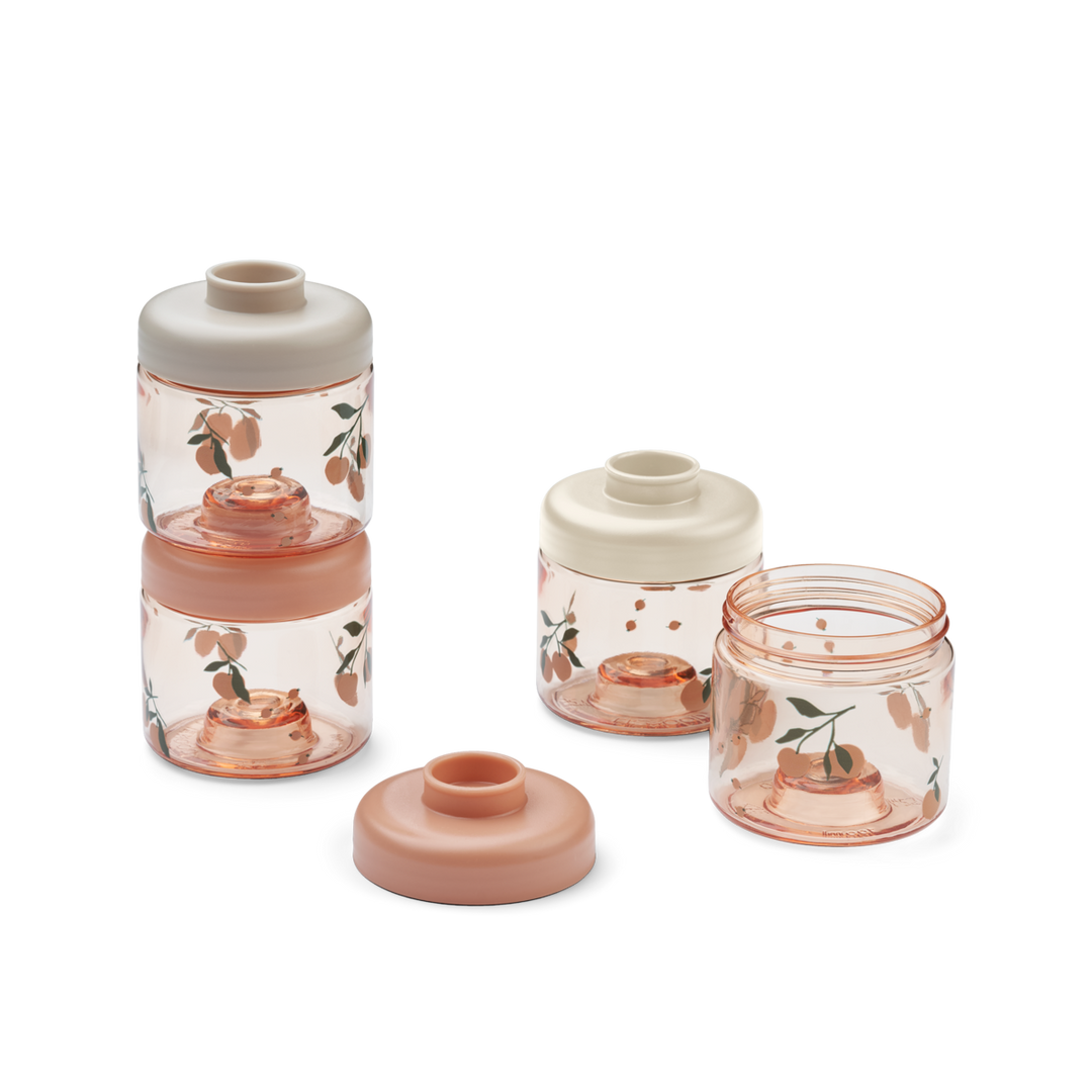 LIEWOOD Dominique Baby Food Tritan Boxes 4pk - Peach / Sea shell