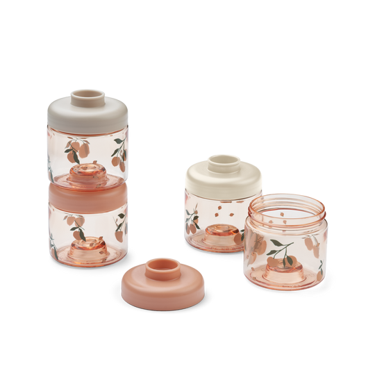 LIEWOOD Dominique Baby Food Tritan Boxes 4pk - Peach / Sea shell