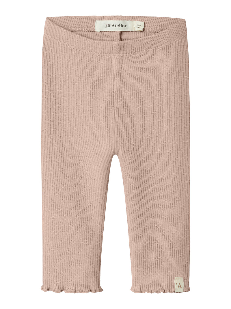 Lil' Atelier Baby NORA SLIM LEGGING - Cameo Rose - Torgunns Barneklær AS