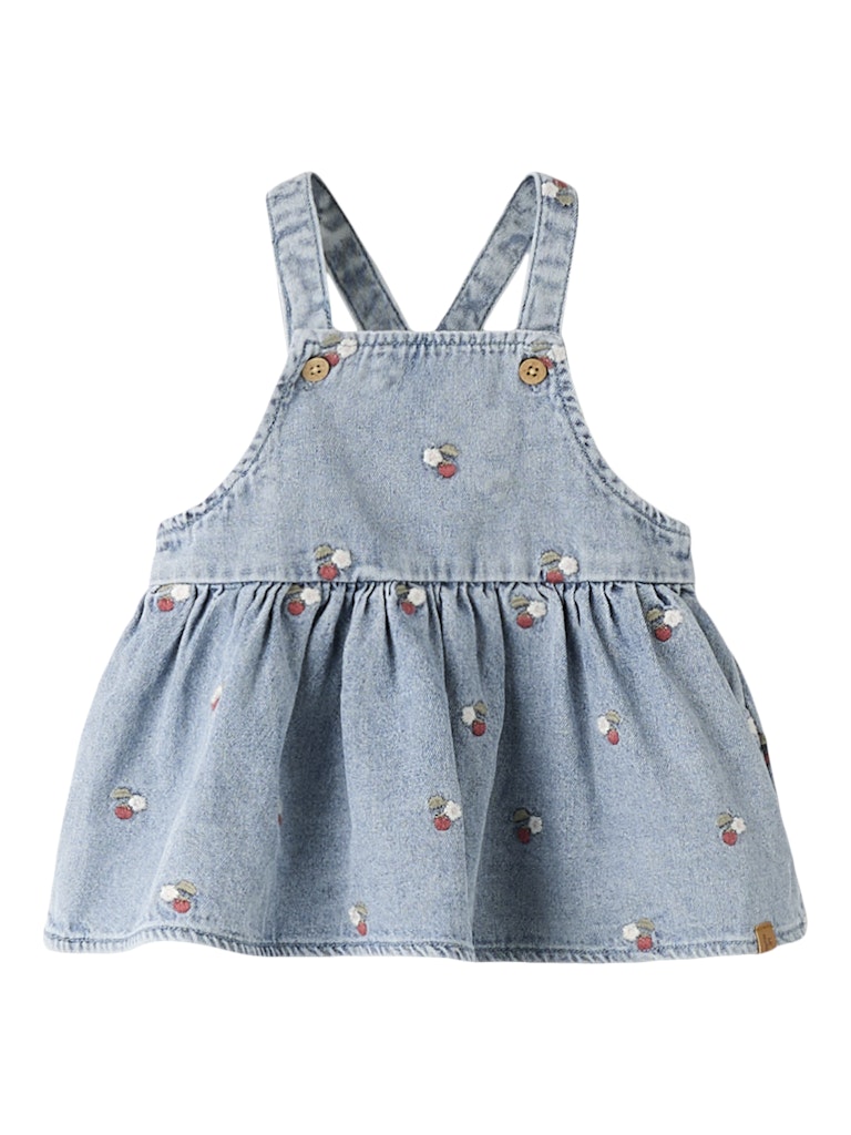 Lil Atelier Baby FUNDA DENIM smekkskjørt - Medium Blue Denim