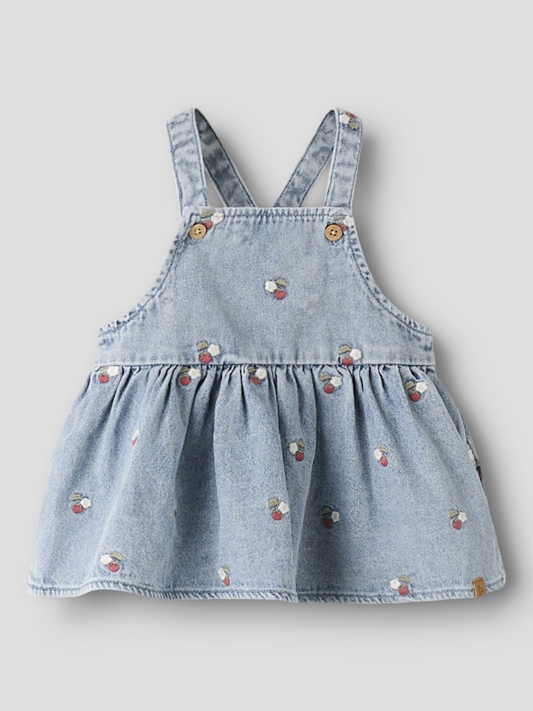 Lil Atelier Baby FUNDA DENIM smekkskjørt - Medium Blue Denim