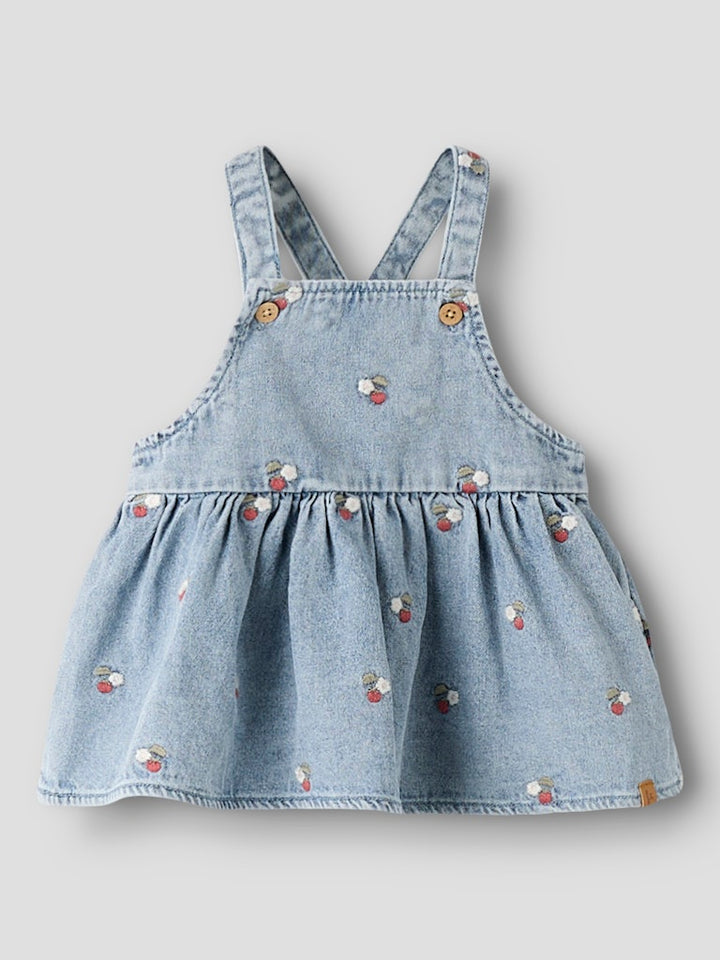 Lil Atelier Baby FUNDA DENIM smekkskjørt - Medium Blue Denim
