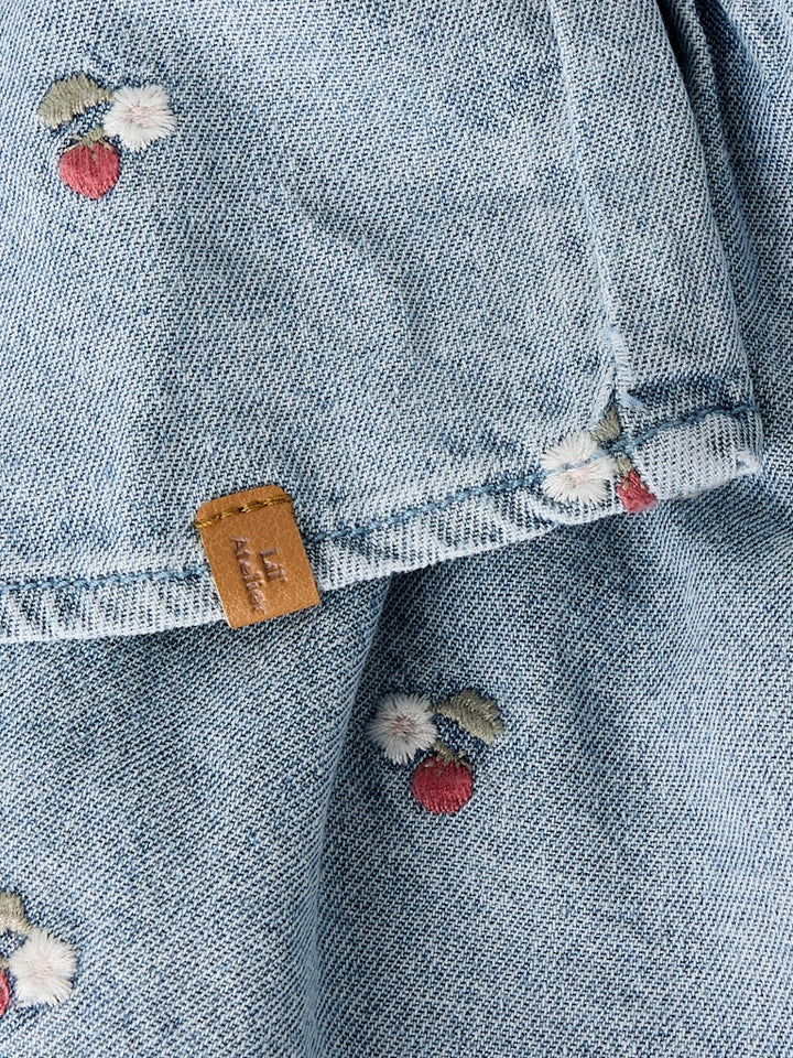 Lil Atelier Baby FUNDA DENIM smekkskjørt - Medium Blue Denim