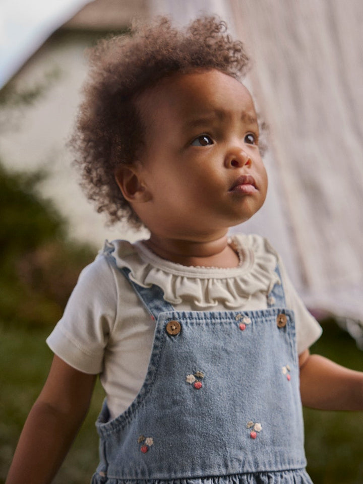 Lil Atelier Baby FUNDA DENIM smekkskjørt - Medium Blue Denim