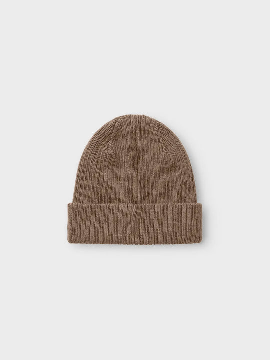 Lil' Atelier Mini NANSON KNIT HAT1 - Shitake - Torgunns Barneklær AS