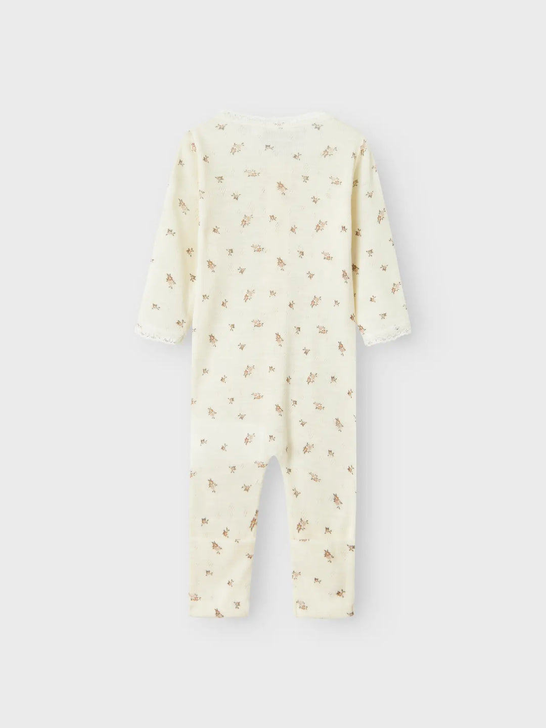 name it baby WANG WOOL NEEDLE NIGHTSUIT NOOS - Snow White | Small flowers - Torgunns Barneklær AS
