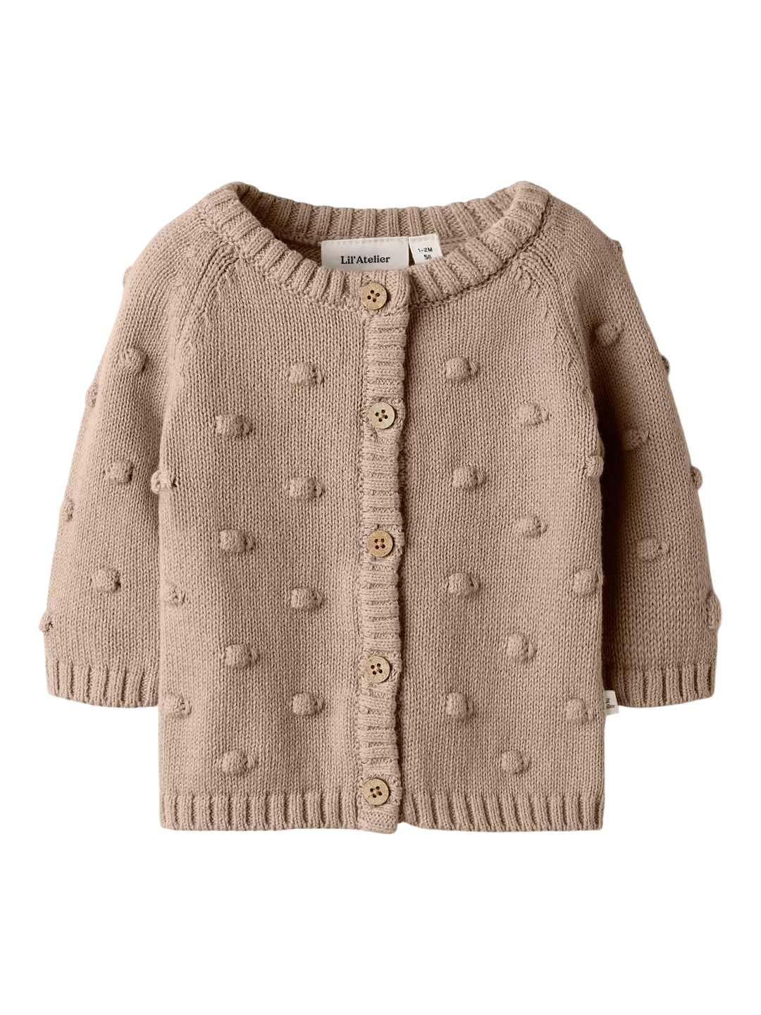 Lil' Atelier Baby GABLE LS KNIT CARD - Oxford Tan - Torgunns Barneklær AS