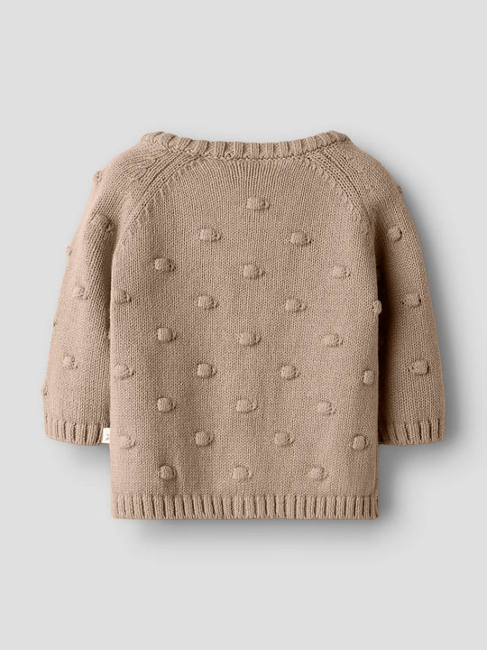 Lil' Atelier Baby GABLE LS KNIT CARD - Oxford Tan - Torgunns Barneklær AS