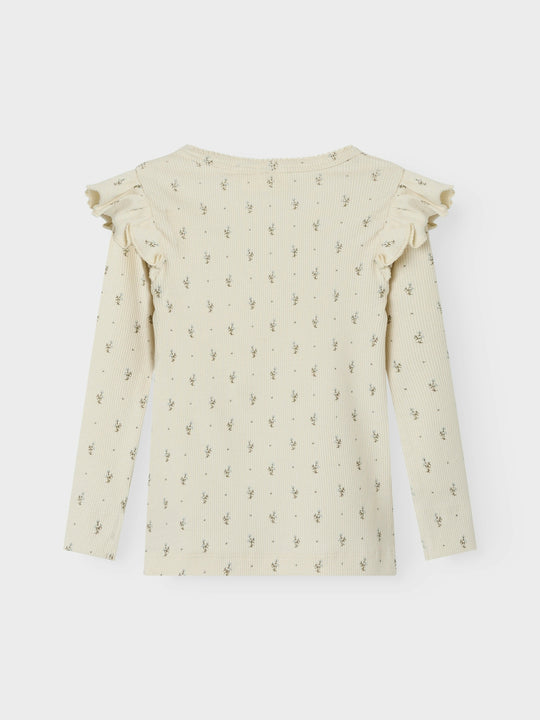 Lil' Atelier Mini GAGO KUO LS SLIM TOP - Turtledove Blue Flowers