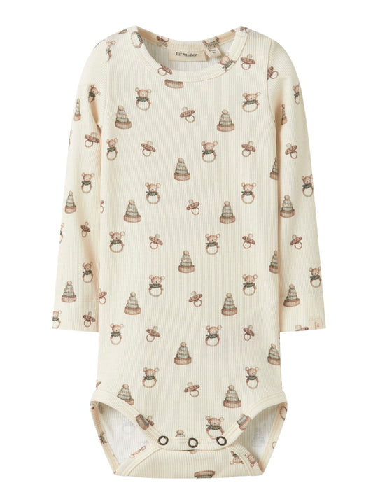 Lil' Atelier Baby GAVO EMO LS SLIM BODY NOOS - Turtledove | TOY - Torgunns Barneklær AS