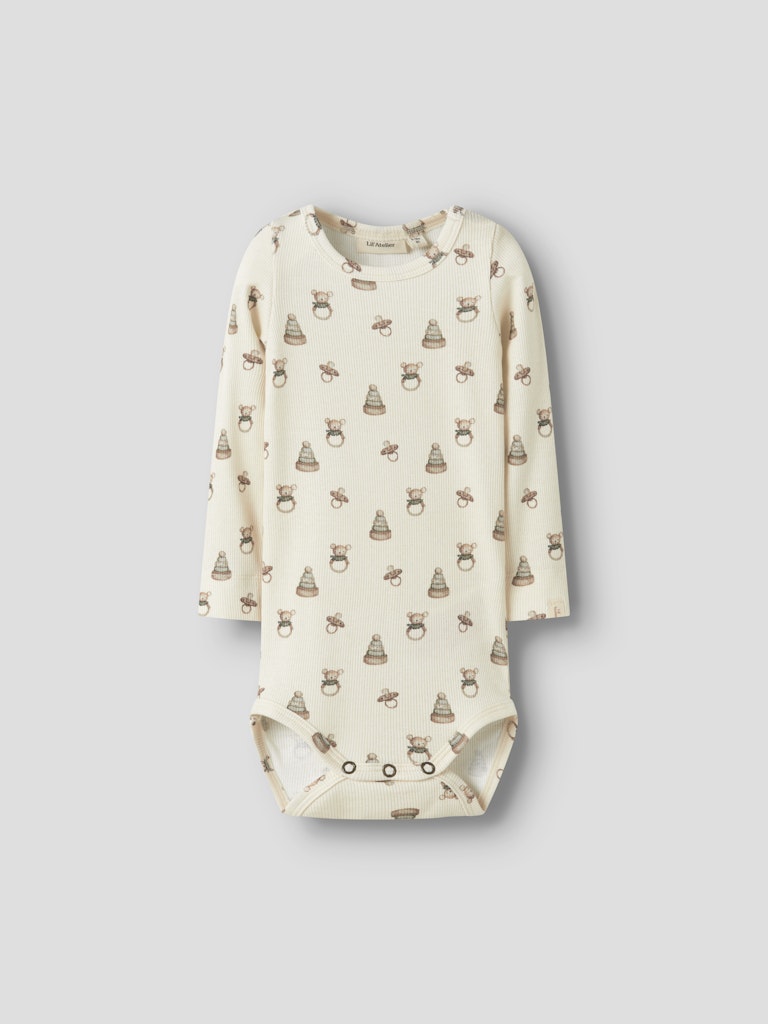 Lil' Atelier Baby GAVO EMO LS SLIM BODY NOOS - Turtledove | TOY - Torgunns Barneklær AS