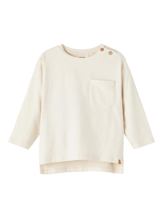 Lil' Atelier Mini DELLO LS LOOSE TOP - Wood Ash - Torgunns Barneklær AS