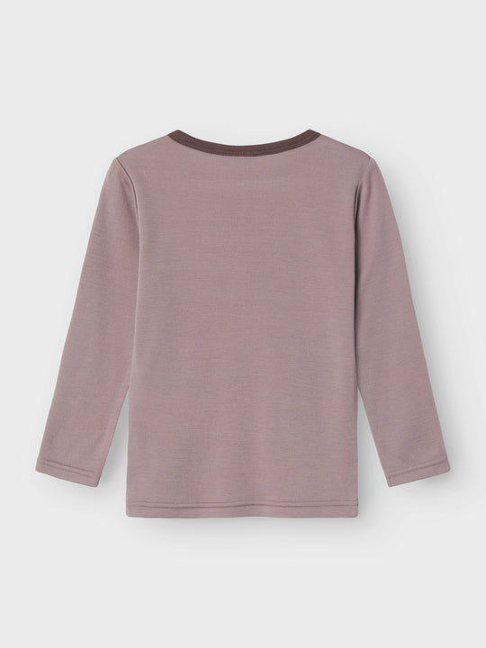 name it mini WILLOW WOOL LS TOP - Purple Dove