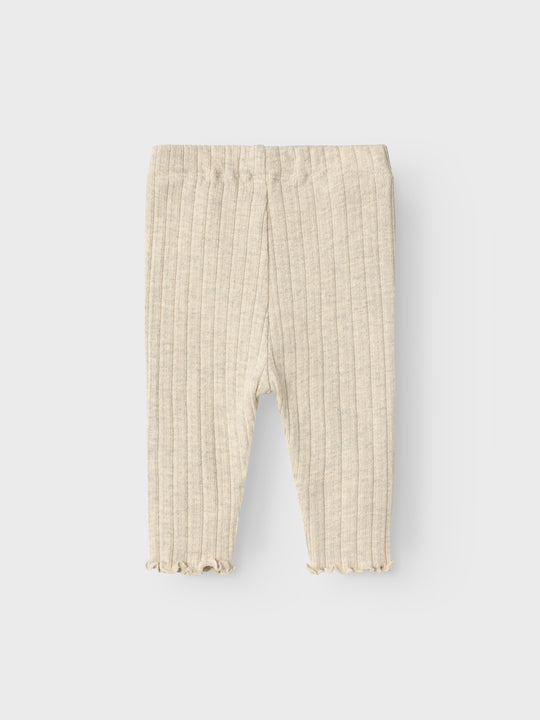 Lil' Atelier Baby NIVA SLIM LEGGINGS - Bleached Sand Melange