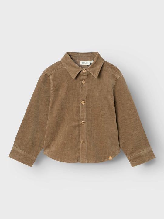 Lil' Atelier Mini OBERT LS CORD SHIRT - Sepia Tint