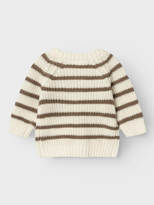 Lil' Atelier Baby EMLEN LS KNIT CARD STRIPE - Birch