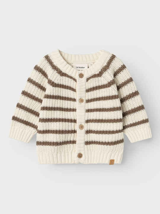 Lil' Atelier Baby EMLEN LS KNIT CARD STRIPE - Birch