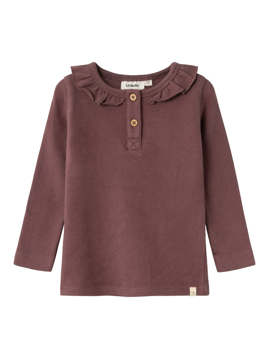 Lil' Atelier Mini THORO HOU LS SLIM TOP - Rose Brown