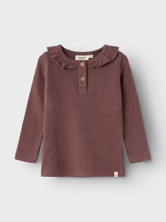 Lil' Atelier Mini THORO HOU LS SLIM TOP - Rose Brown