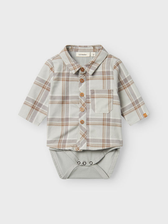 Lil' Atelier BABY SEVEN LS BOXY BODY SHIRT - Mirage Gray