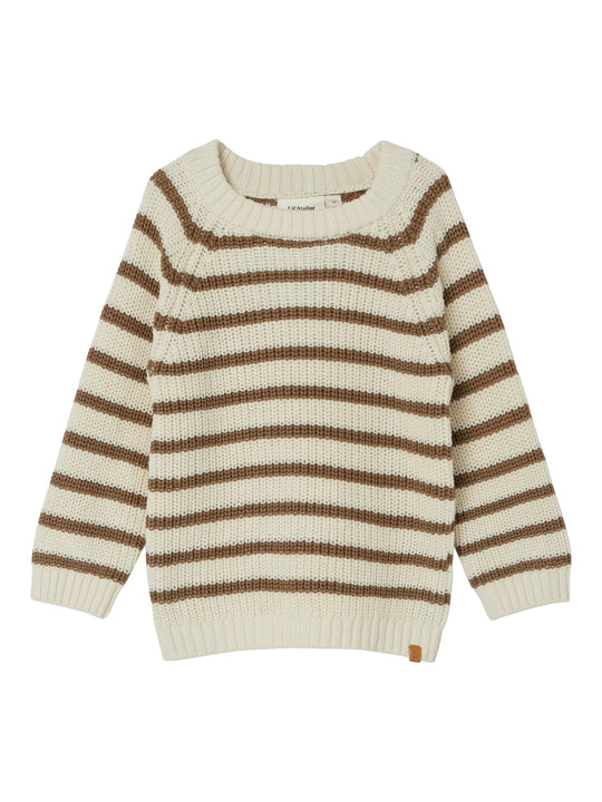 Lil' Atelier Mini EMLEN LS KNIT STRIPE - Birch