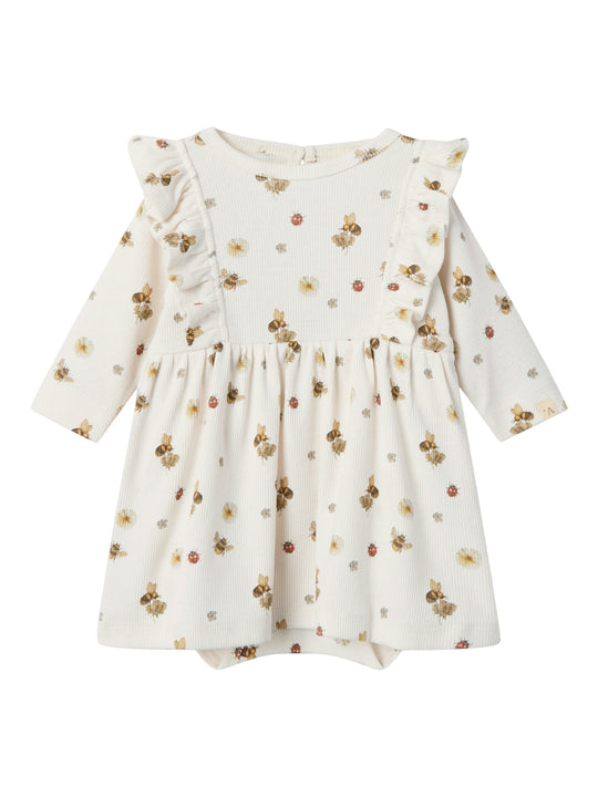 Lil' Atelier Baby LAVO ENA LS BODY DRESS - Coconut Milk