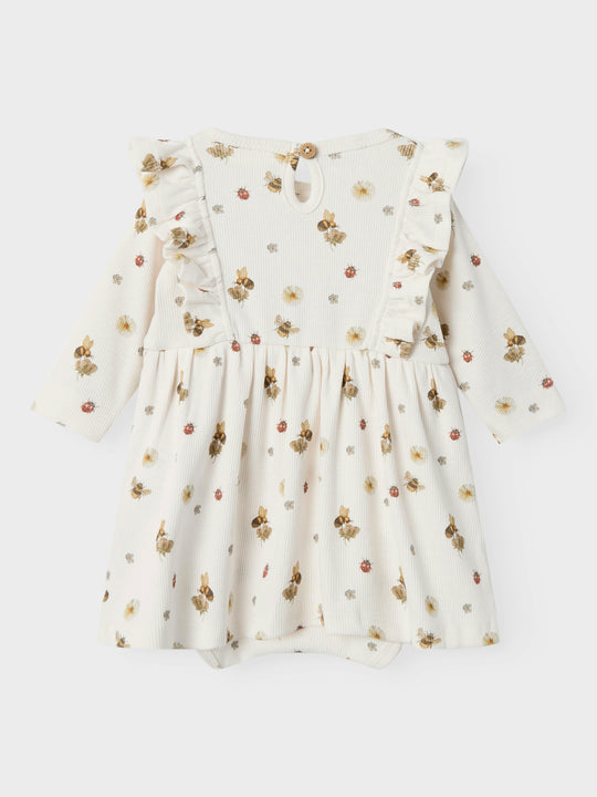 Lil' Atelier Baby LAVO ENA LS BODY DRESS - Coconut Milk