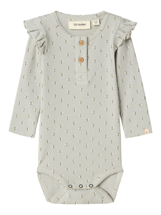 Lil' Atelier Baby GAGO KYA LS SLIM BODY - Mirage Gray Snow Drop