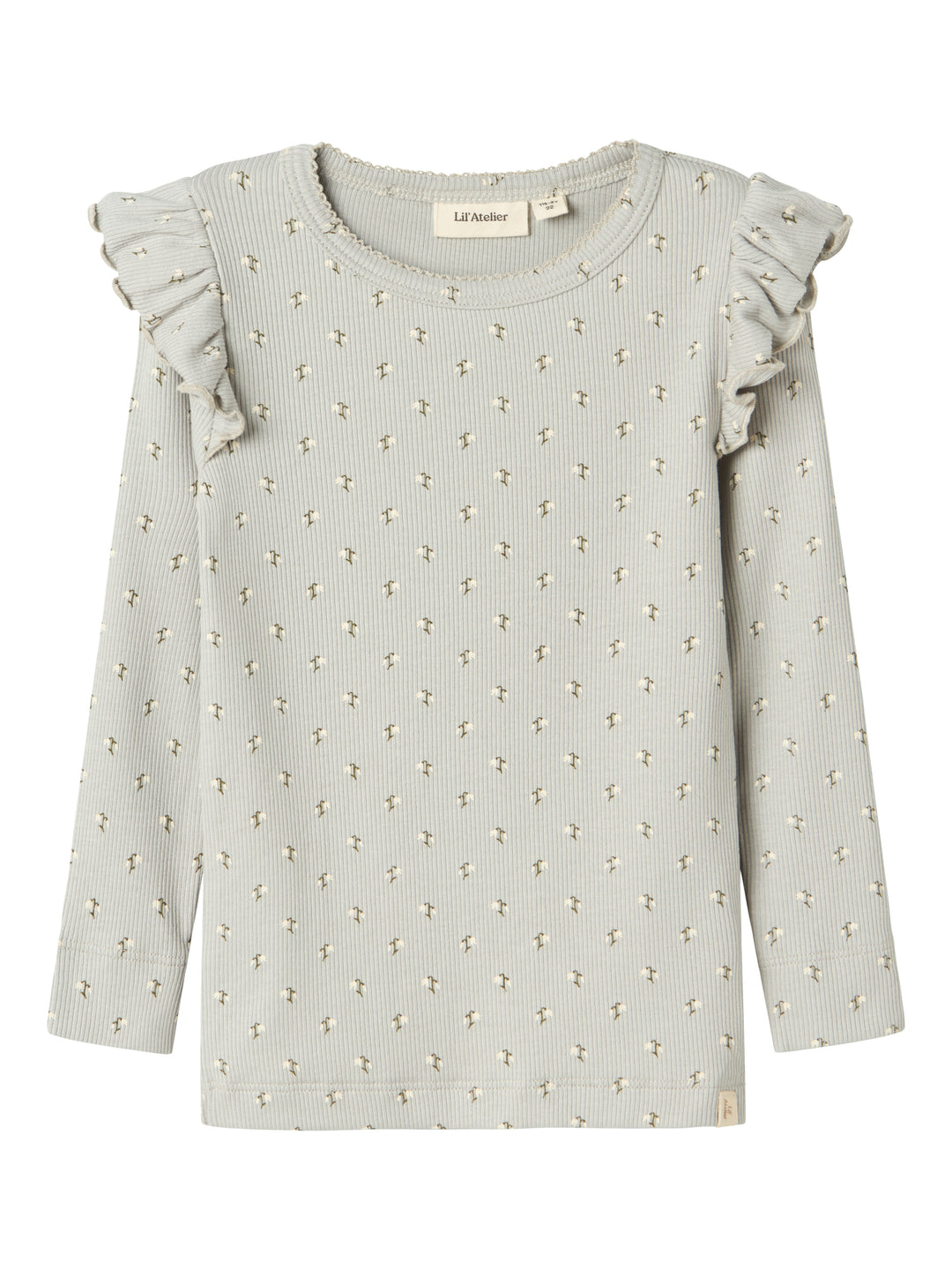 Lil' Atelier Mini GAGO KUO LS SLIM TOP - Mirage Gray Snow Drop