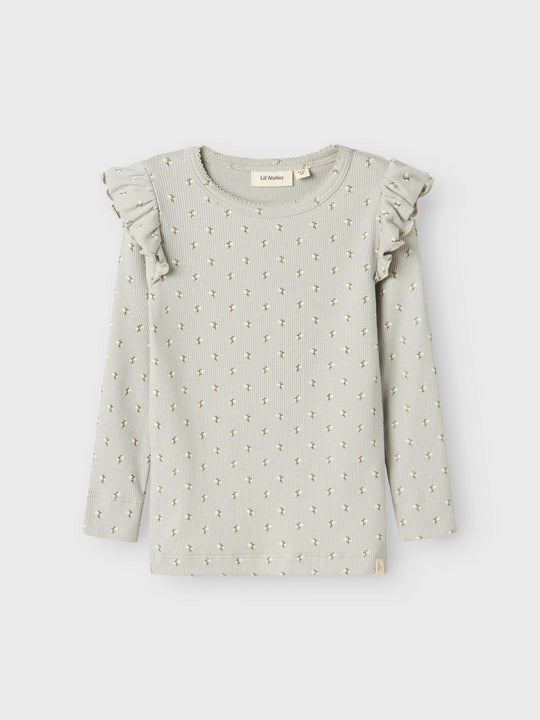 Lil' Atelier Mini GAGO KUO LS SLIM TOP - Mirage Gray Snow Drop