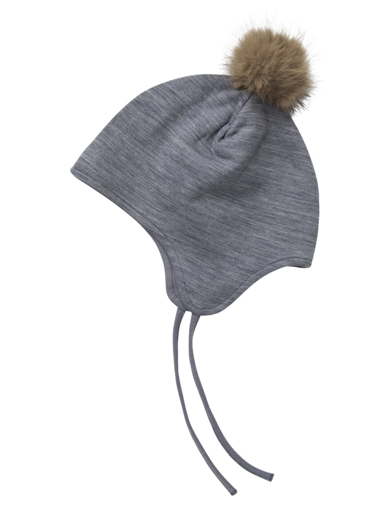 name it mini WOOL WUPPO HAT - Folkstone Gray - Torgunns Barneklær AS