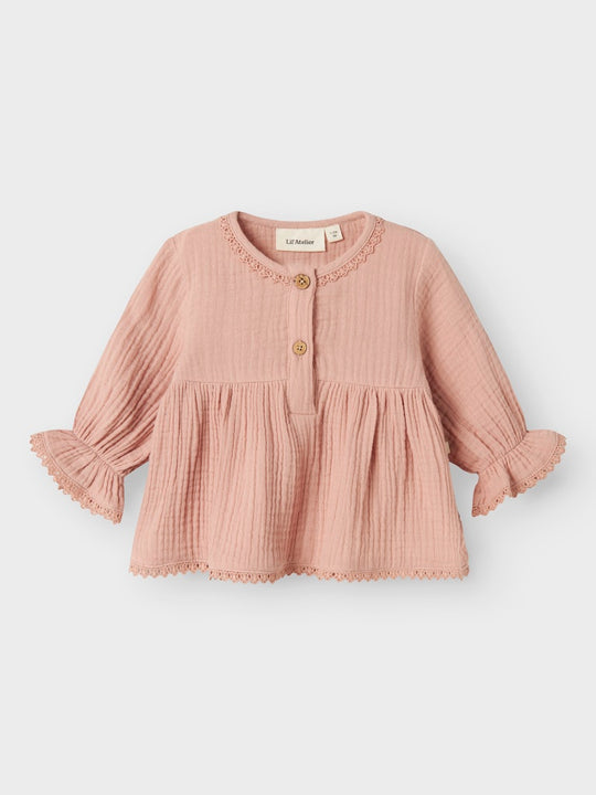 Lil' Atelier Baby LULU LS SHIRT - Misty Rose - Torgunns Barneklær AS