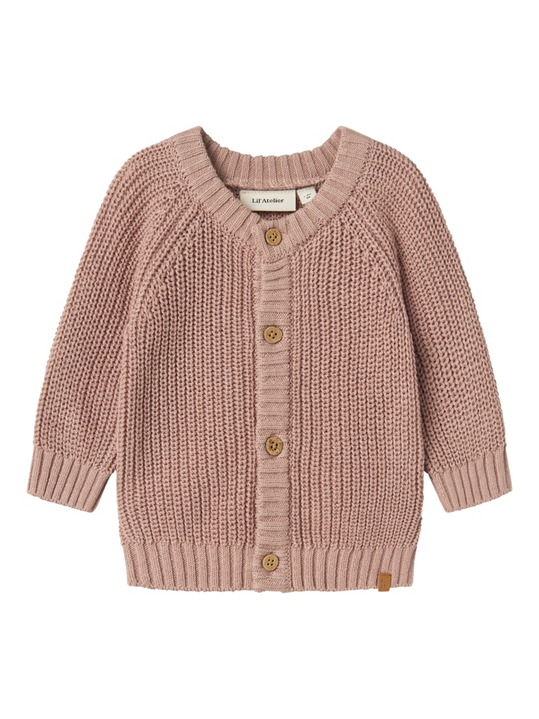 Lil' Atelier EMLEN LS KNIT CARDIGAN NOOS - Misty Rose - Torgunns Barneklær AS