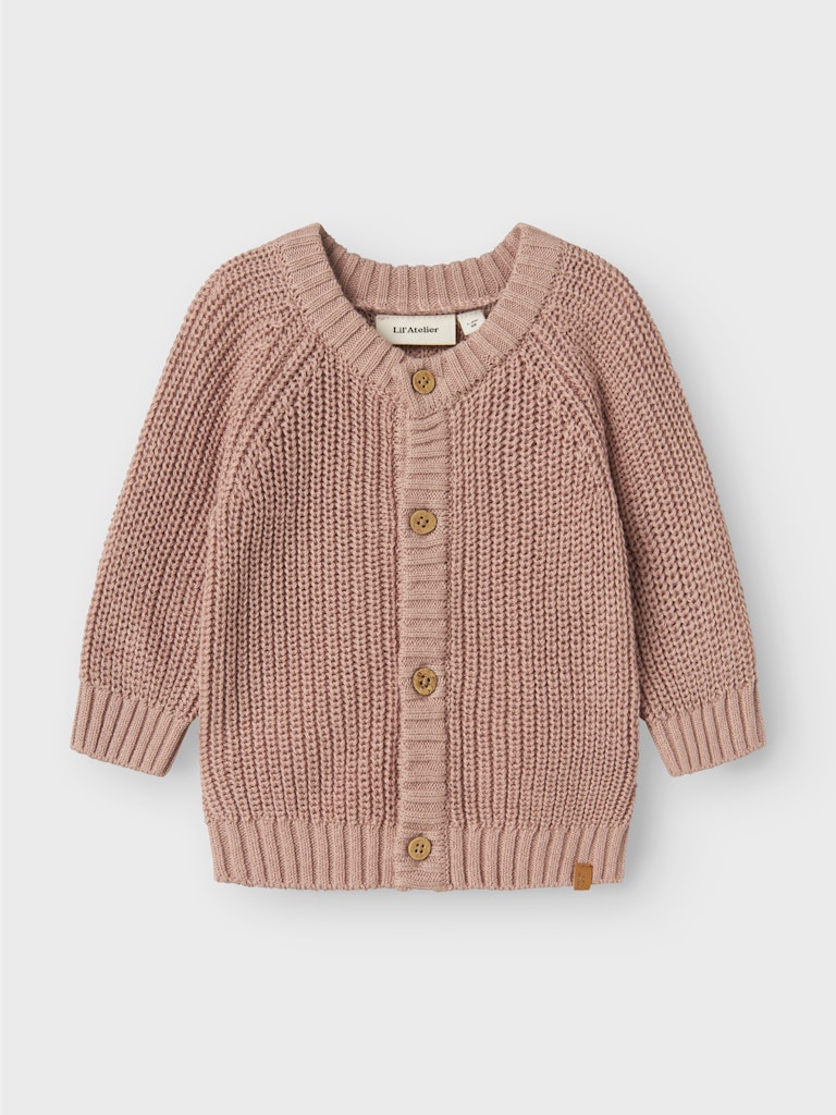 Lil' Atelier EMLEN LS KNIT CARDIGAN NOOS - Misty Rose - Torgunns Barneklær AS
