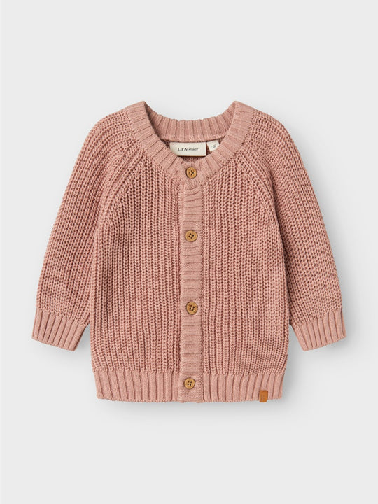 Lil' Atelier EMLEN LS KNIT CARDIGAN NOOS - Misty Rose - Torgunns Barneklær AS