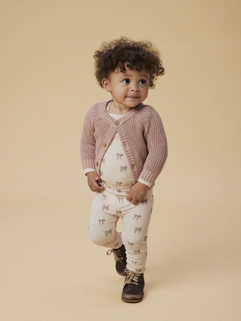 Lil' Atelier EMLEN LS KNIT CARDIGAN NOOS - Misty Rose - Torgunns Barneklær AS