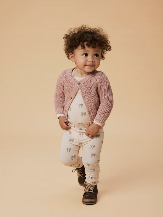 Lil' Atelier EMLEN LS KNIT CARDIGAN NOOS - Misty Rose - Torgunns Barneklær AS
