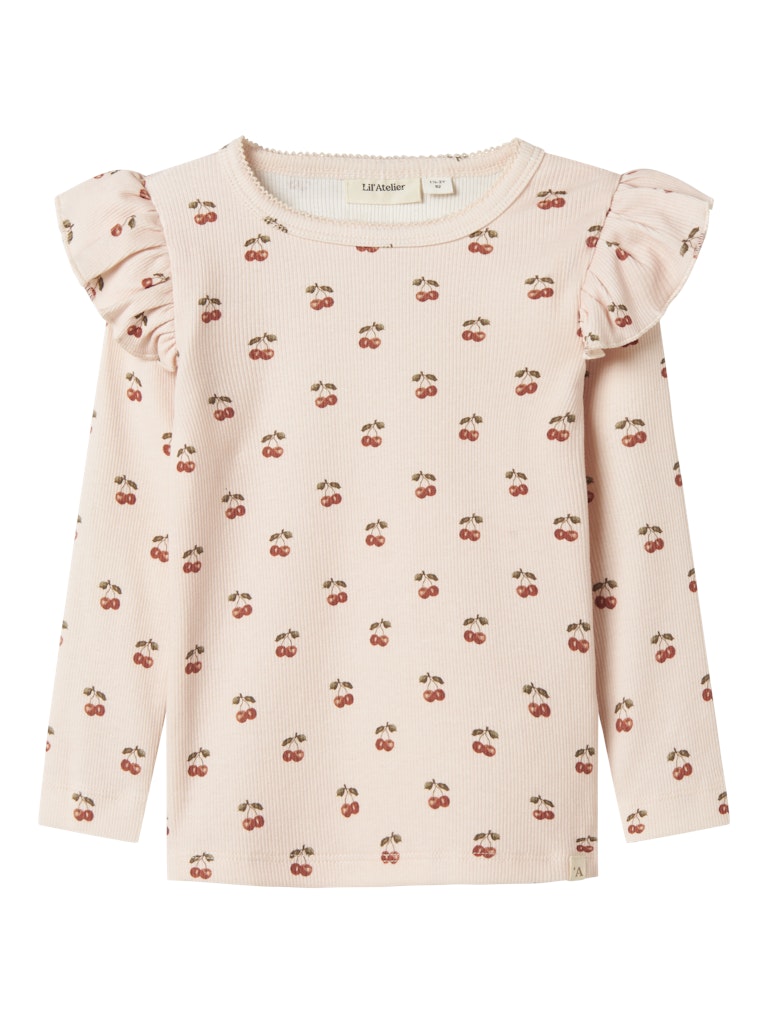 Lil' Atelier Mini LAVO EVE LS SLIM TOP - Silver Peony | CHERRY - Torgunns Barneklær AS