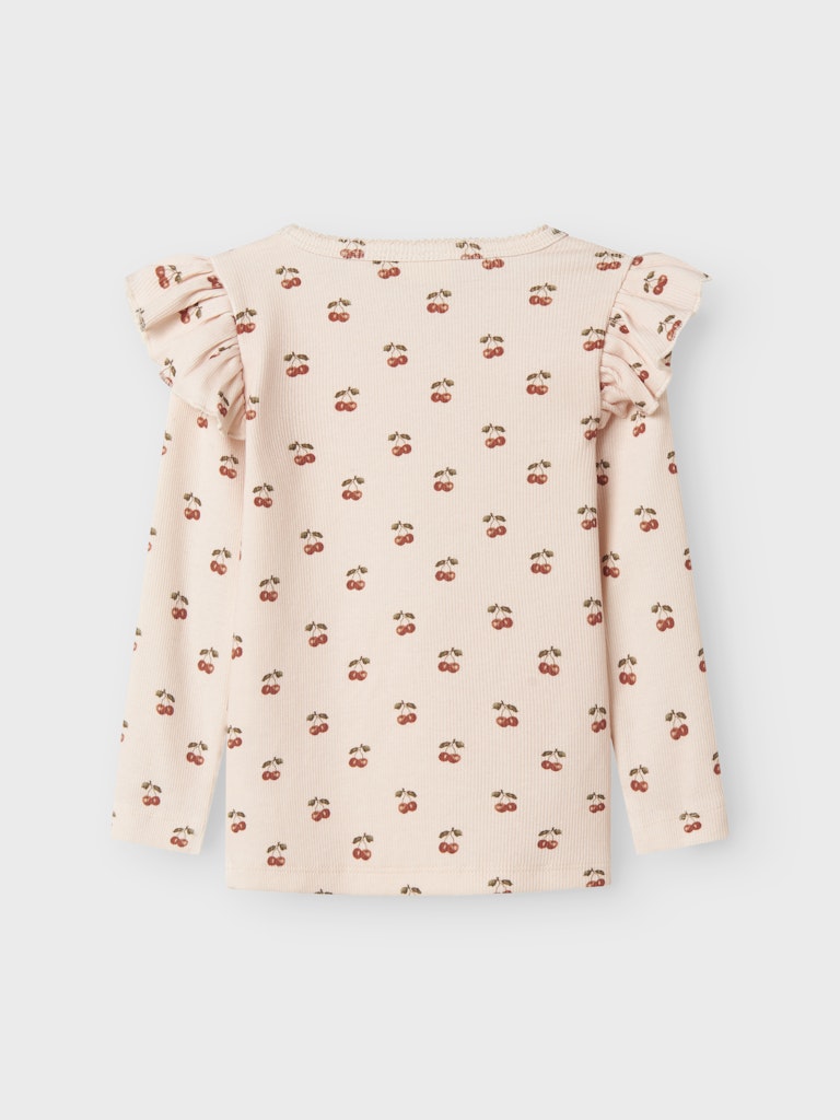 Lil' Atelier Mini LAVO EVE LS SLIM TOP - Silver Peony | CHERRY - Torgunns Barneklær AS