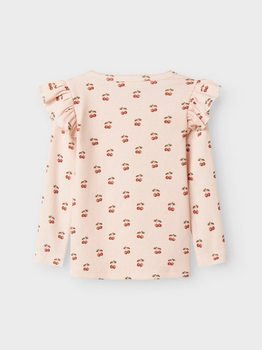 Lil' Atelier Mini LAVO EVE LS SLIM TOP - Silver Peony | CHERRY - Torgunns Barneklær AS