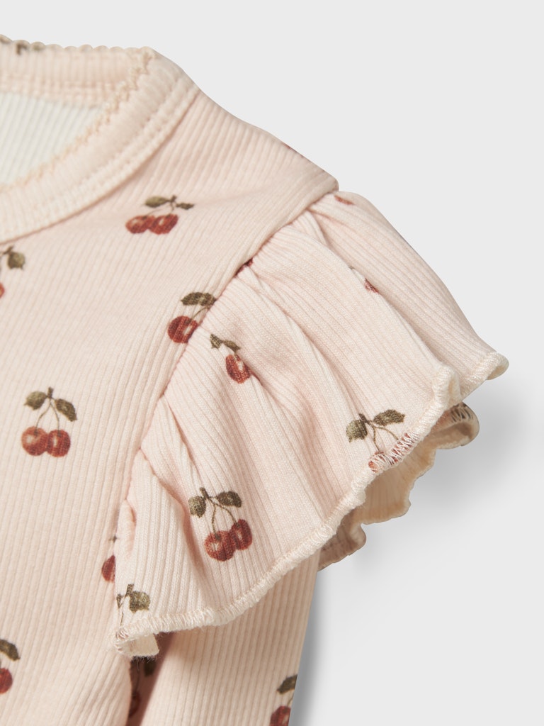 Lil' Atelier Mini LAVO EVE LS SLIM TOP - Silver Peony | CHERRY - Torgunns Barneklær AS