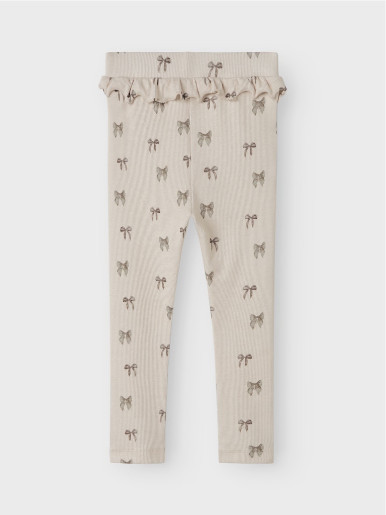 Lil' Atelier Mini GAVO EFI SLIM LEGGING NOOS - Silver Peony | BOW - Torgunns Barneklær AS